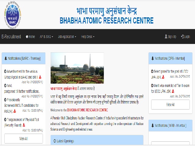 BARC Recruitment 2020 Notification out @barc.gov.in for MO and Technical Officer Posts, Online Application begins from 30 Aug